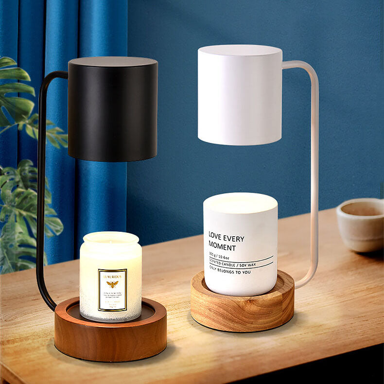 Kerzenwärmer Lampe - Japanisch Minimalistisch - Holz Basis LED Duftlampe