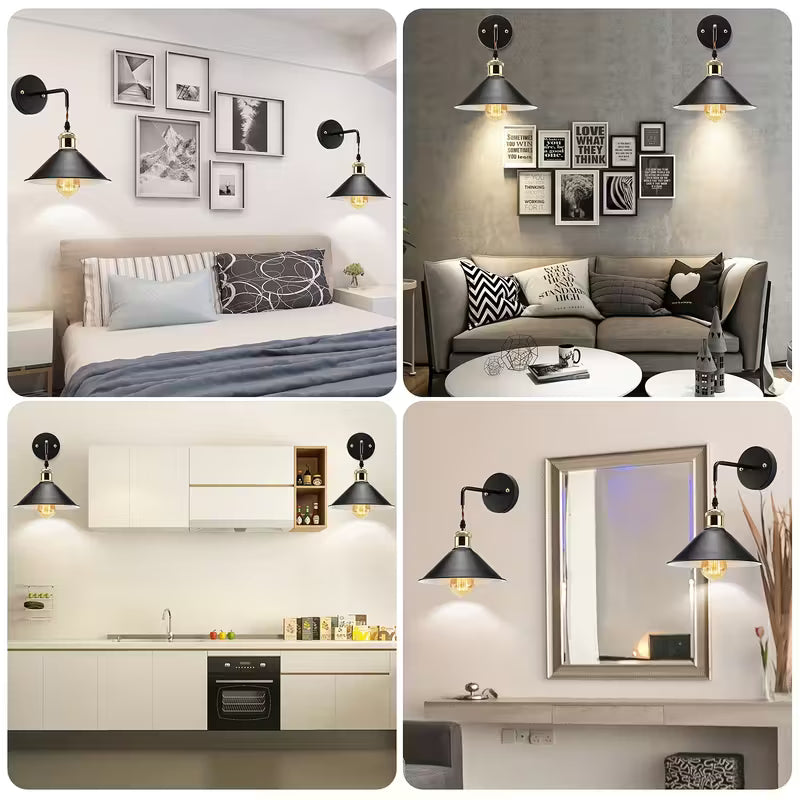 Wandleuchte Metall – Industrial Design – E26 Fassung – Innenbereich Beleuchtung