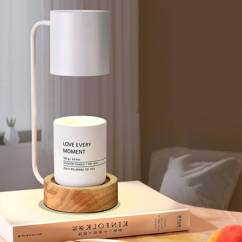 Kerzenwärmer Lampe - Japanisch Minimalistisch - Holz Basis LED Duftlampe