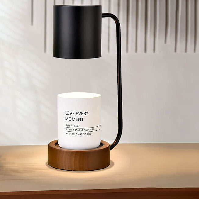 Kerzenwärmer Lampe - Japanisch Minimalistisch - Holz Basis LED Duftlampe