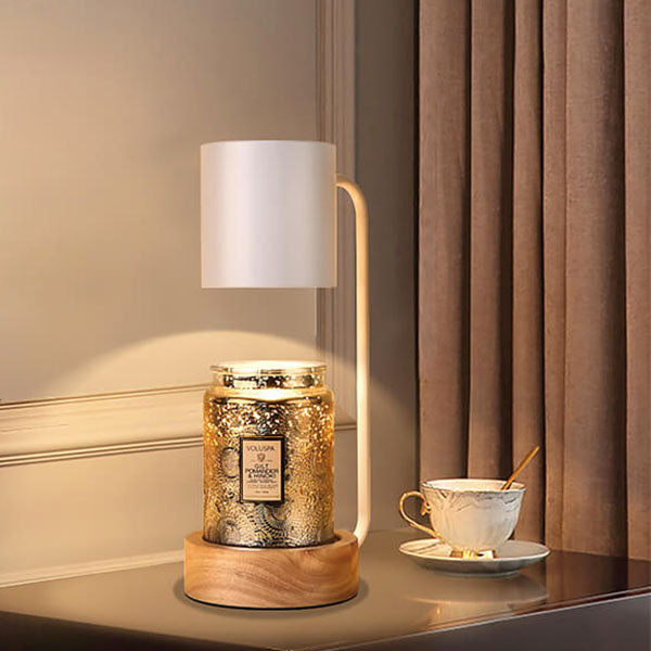 Kerzenwärmer Lampe - Japanisch Minimalistisch - Holz Basis LED Duftlampe