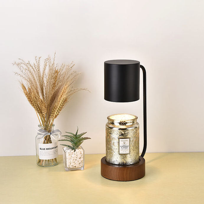 Kerzenwärmer Lampe - Japanisch Minimalistisch - Holz Basis LED Duftlampe