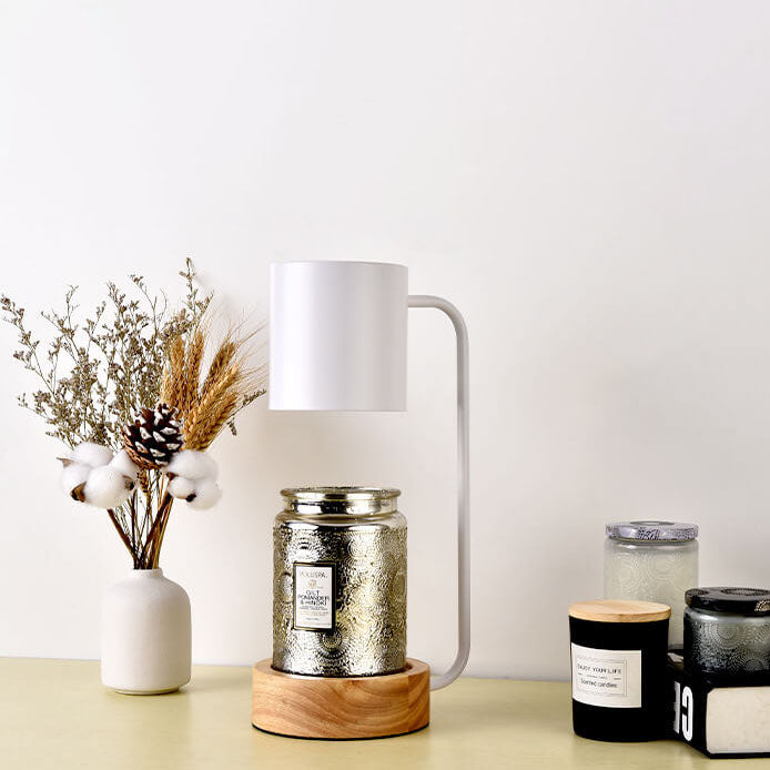 Kerzenwärmer Lampe - Japanisch Minimalistisch - Holz Basis LED Duftlampe