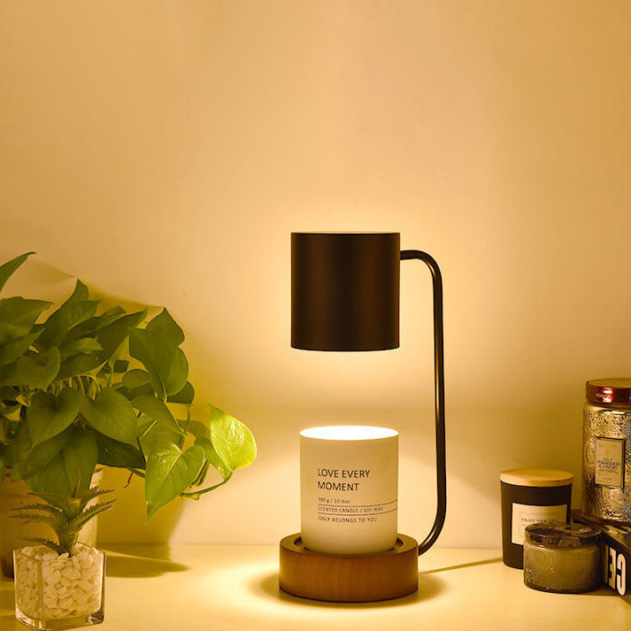 Kerzenwärmer Lampe - Japanisch Minimalistisch - Holz Basis LED Duftlampe