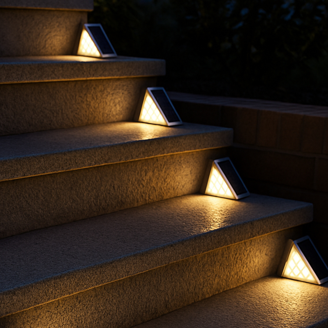 Solar Stufenleuchte Außen - LED - IP65 - Warmweiß - Wegeleuchte