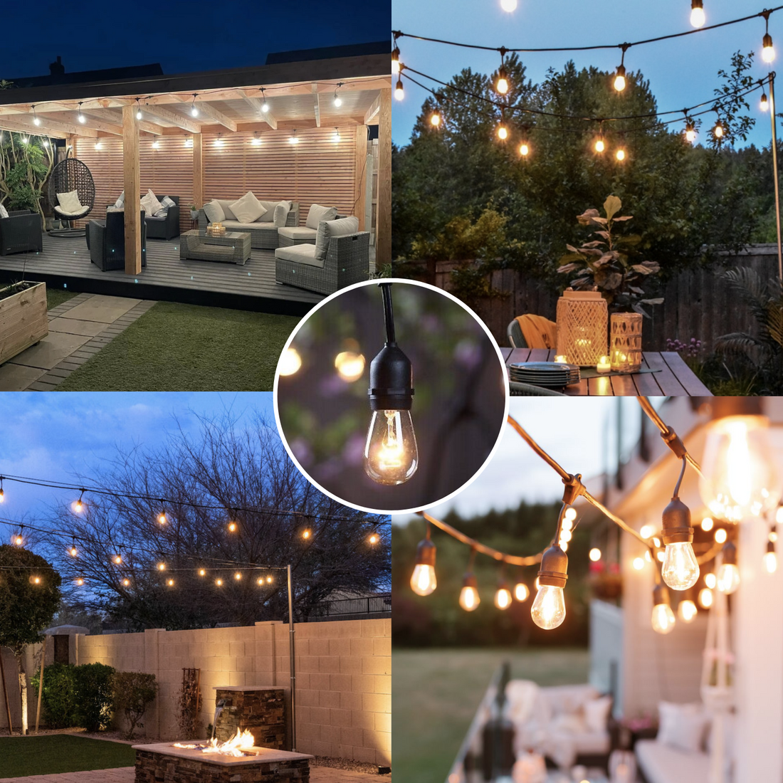 Solar Lichterkette – externe Solarzelle – 15 Meter Garten