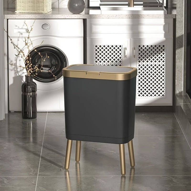 Abfalleimer 15L Flip-Deckel Geruchsverschluss Küche Bad modernes Design