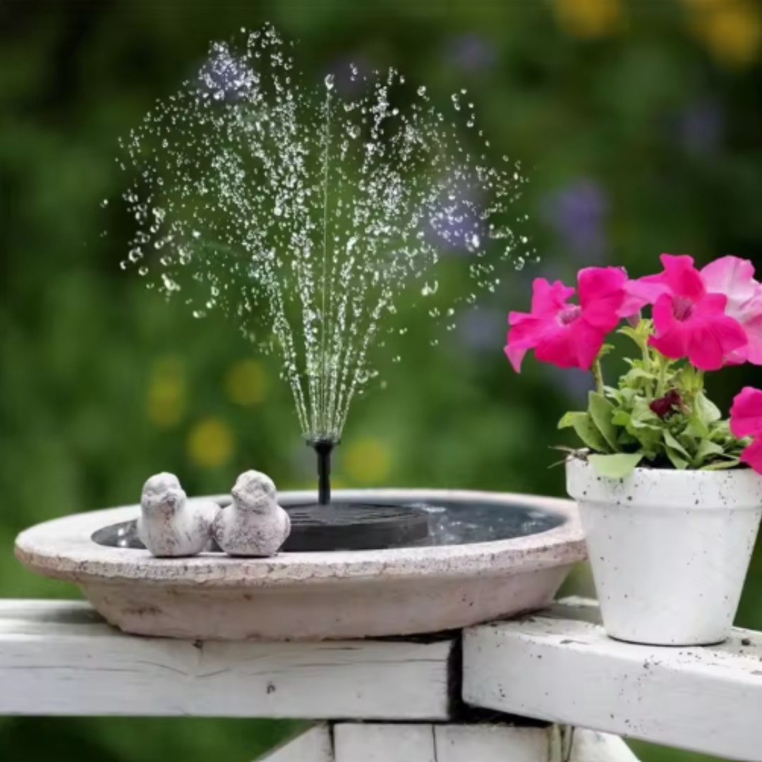 Solar Gartenbrunnen Fontäne – Solarbetrieb – Outdoor Wasserspiel