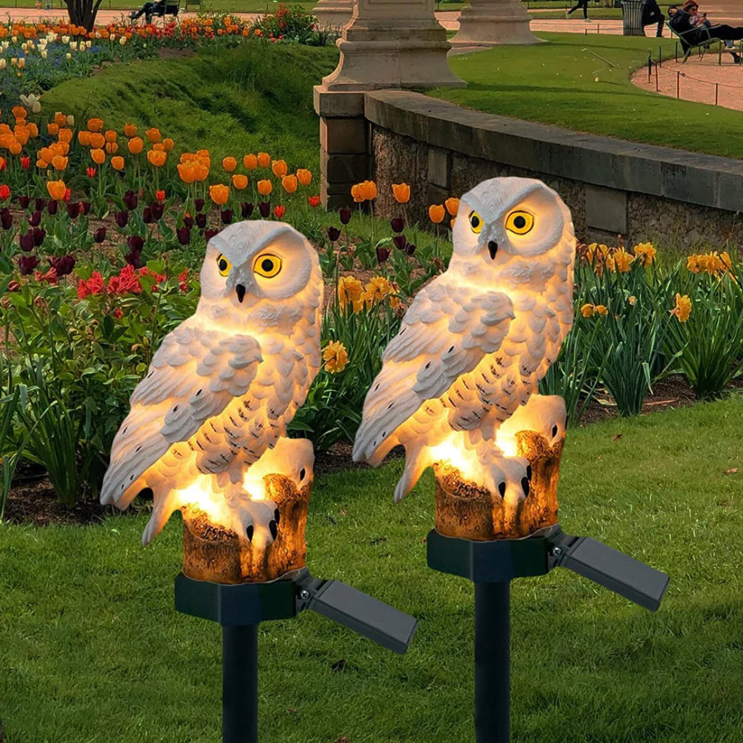 Gartenleuchte Eule – Beleuchtete Tierfigur – Für Garten & Außenbereich