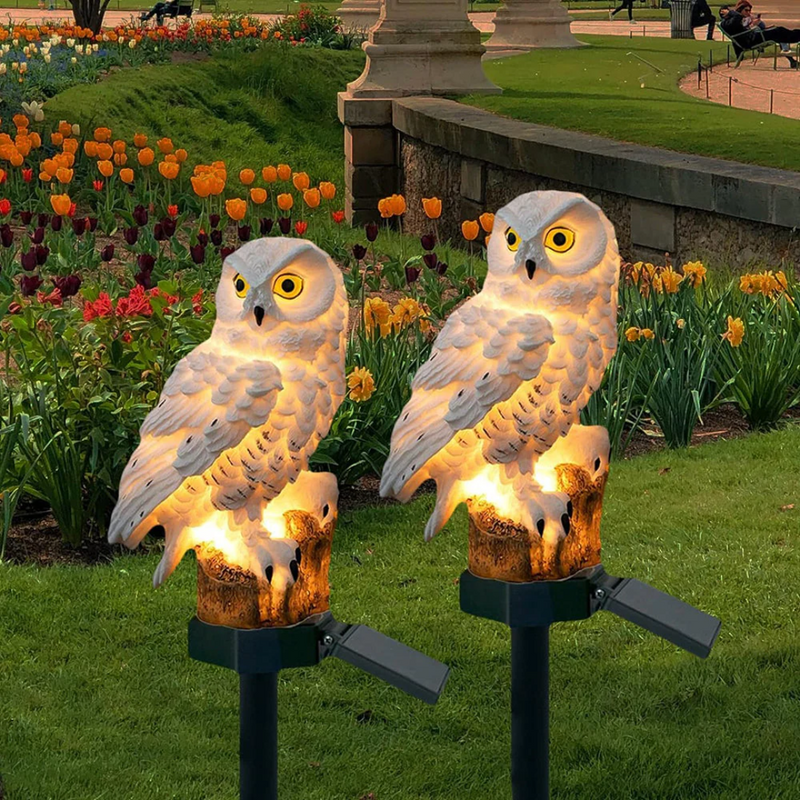 Gartenleuchte Eule – Beleuchtete Tierfigur – Für Garten & Außenbereich