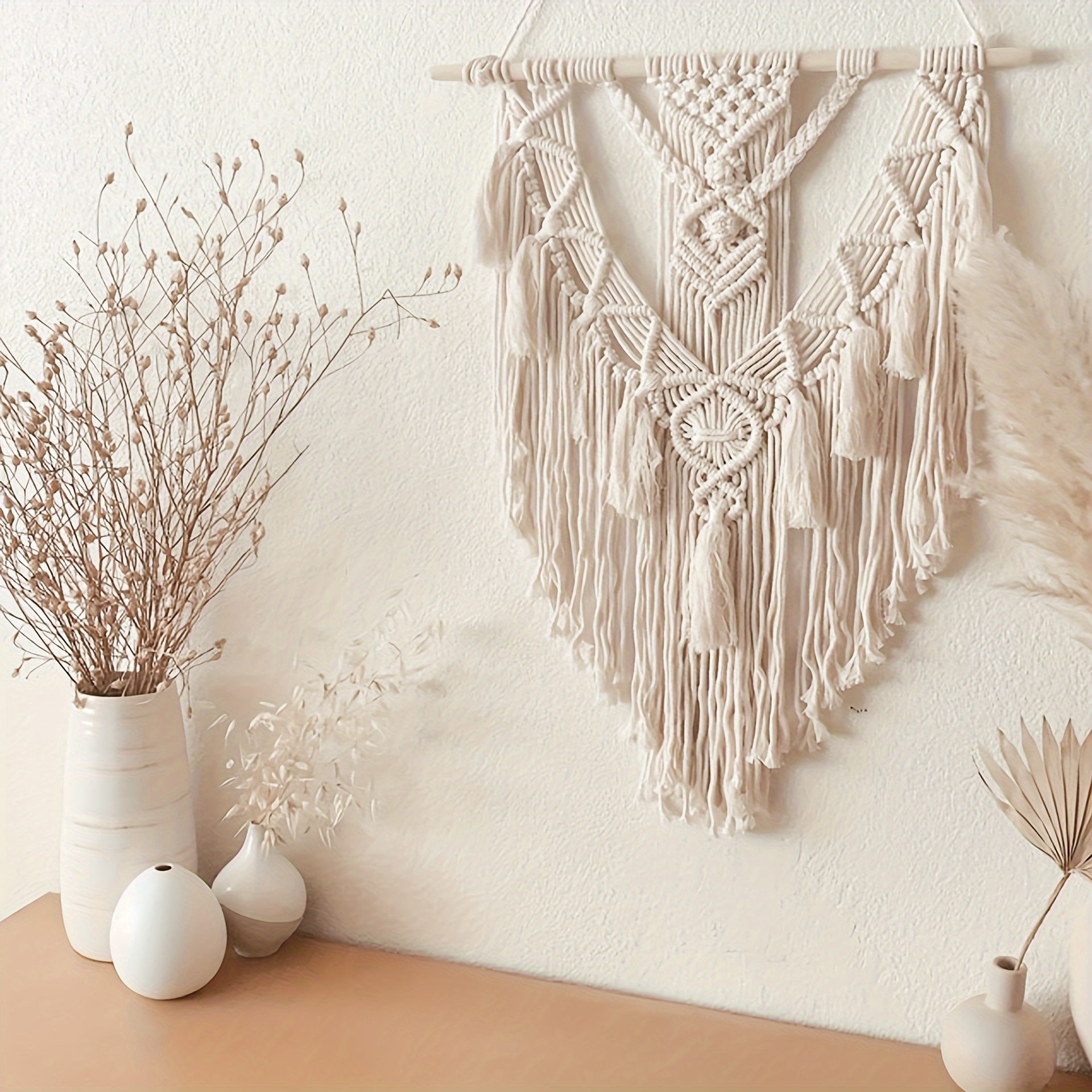 Makramee Wandbehang – Boho Wanddeko – Baumwolle Wandteppich