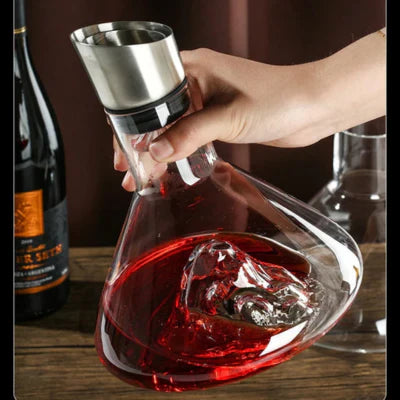 Weinkaraffe – Dekantierkaraffe – Aus Glas – Mit Edelstahlverschluss