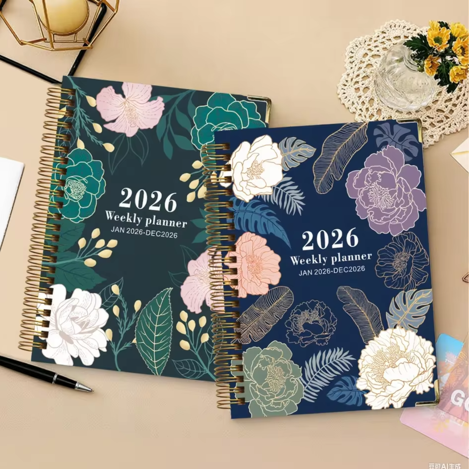 2026 Wochenplaner – Mit Blumenmuster – Für Planung und Organisation