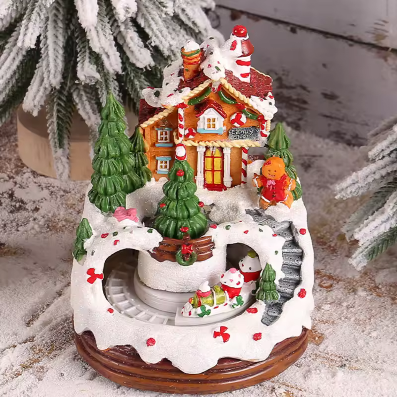 MagicVillage Weihnachtsdorf | Beleuchtetes Haus mit Musik & bewegter Eisenbahn