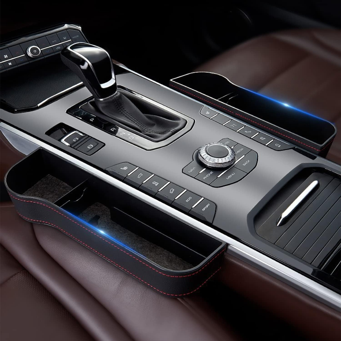 Leder Auto Organizer Sitzablage | Multifunktionaler Aufbewahrung im Auto