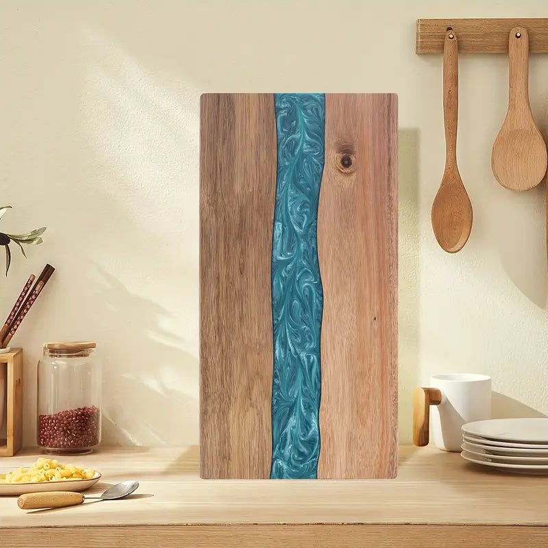 Schneidebrett Akazienholz – Resin River – Servierbrett Charcuterie Küche