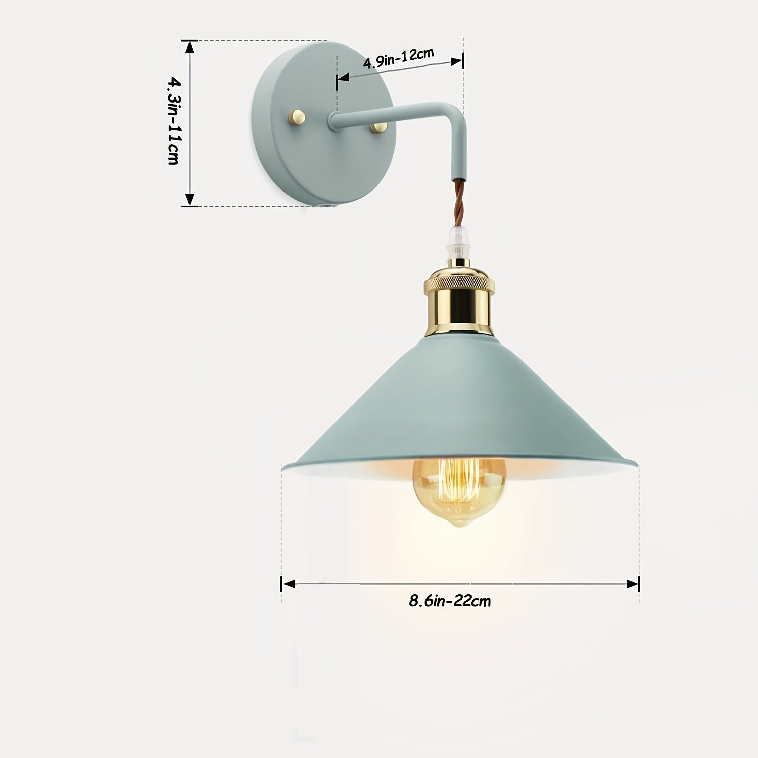 Wandleuchte Metall – Industrial Design – E26 Fassung – Innenbereich Beleuchtung