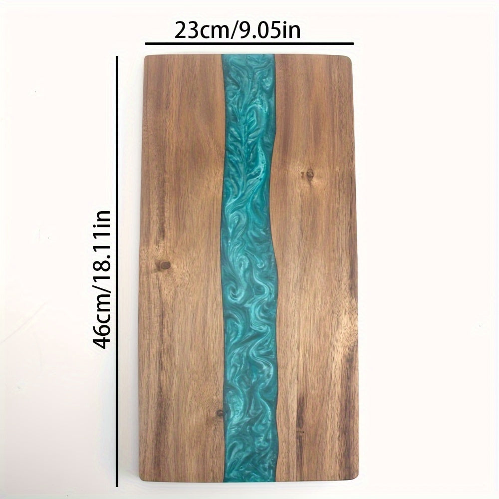 Schneidebrett Akazienholz – Resin River – Servierbrett Charcuterie Küche