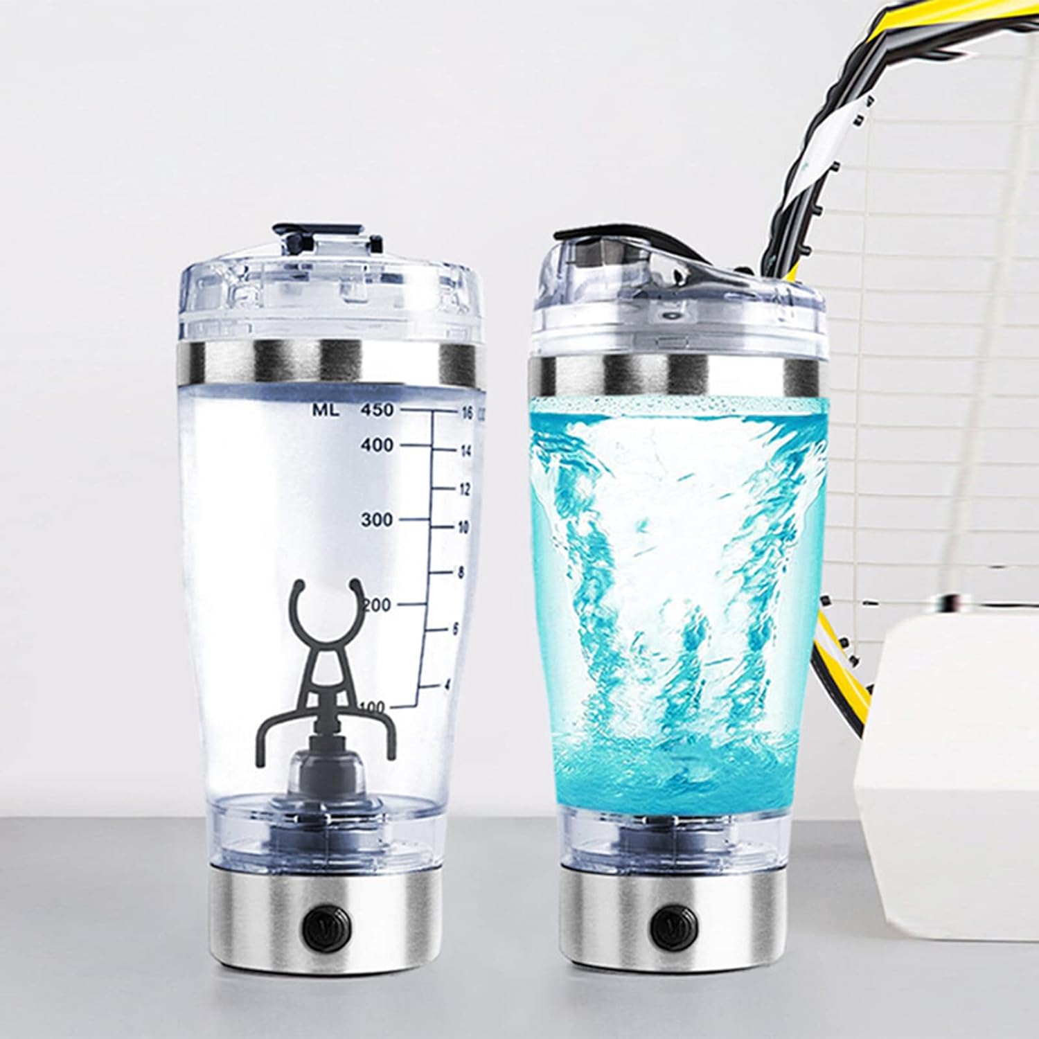 Protein Shaker – Mit Rührmechanismus – Für Smoothies und Proteinshakes – 450 ml