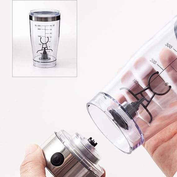 Protein Shaker – Mit Rührmechanismus – Für Smoothies und Proteinshakes – 450 ml
