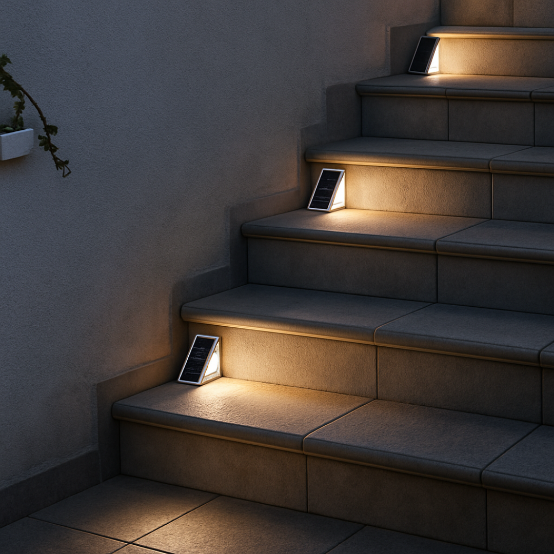 Solar Stufenleuchte Außen - LED - IP65 - Warmweiß - Wegeleuchte