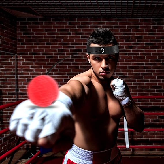 Boxball mit Kopfbügel – Für Geschwindigkeitstraining und Reflexübungen – Mit elastischen Bändern