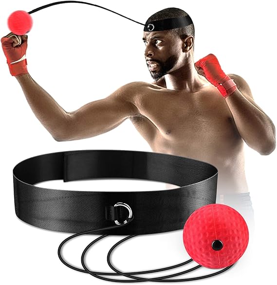 Boxball mit Kopfbügel – Für Geschwindigkeitstraining und Reflexübungen – Mit elastischen Bändern