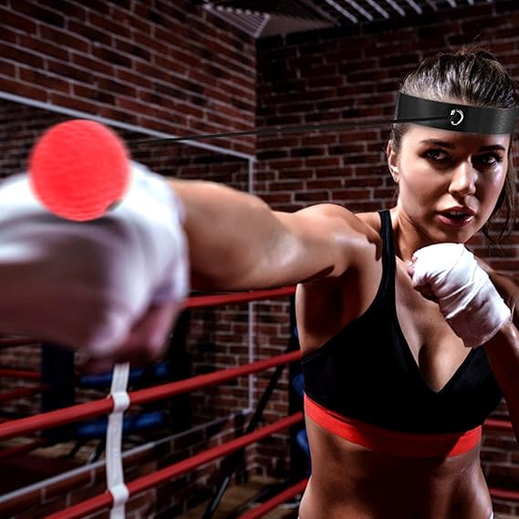 Boxball mit Kopfbügel – Für Geschwindigkeitstraining und Reflexübungen – Mit elastischen Bändern