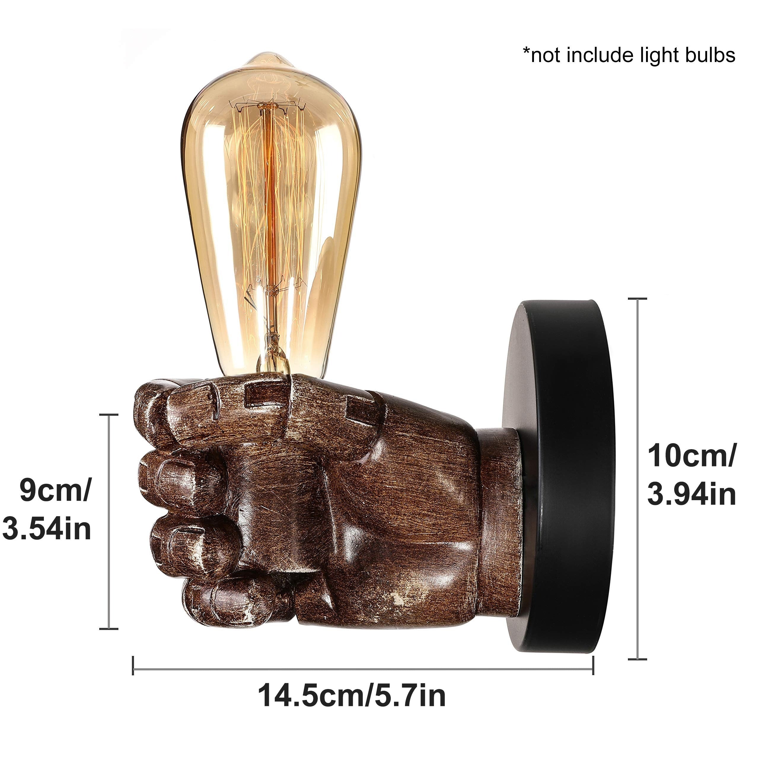 Wandleuchte Hand Design – Resin E27 Fassung – Industrial Wandlampe
