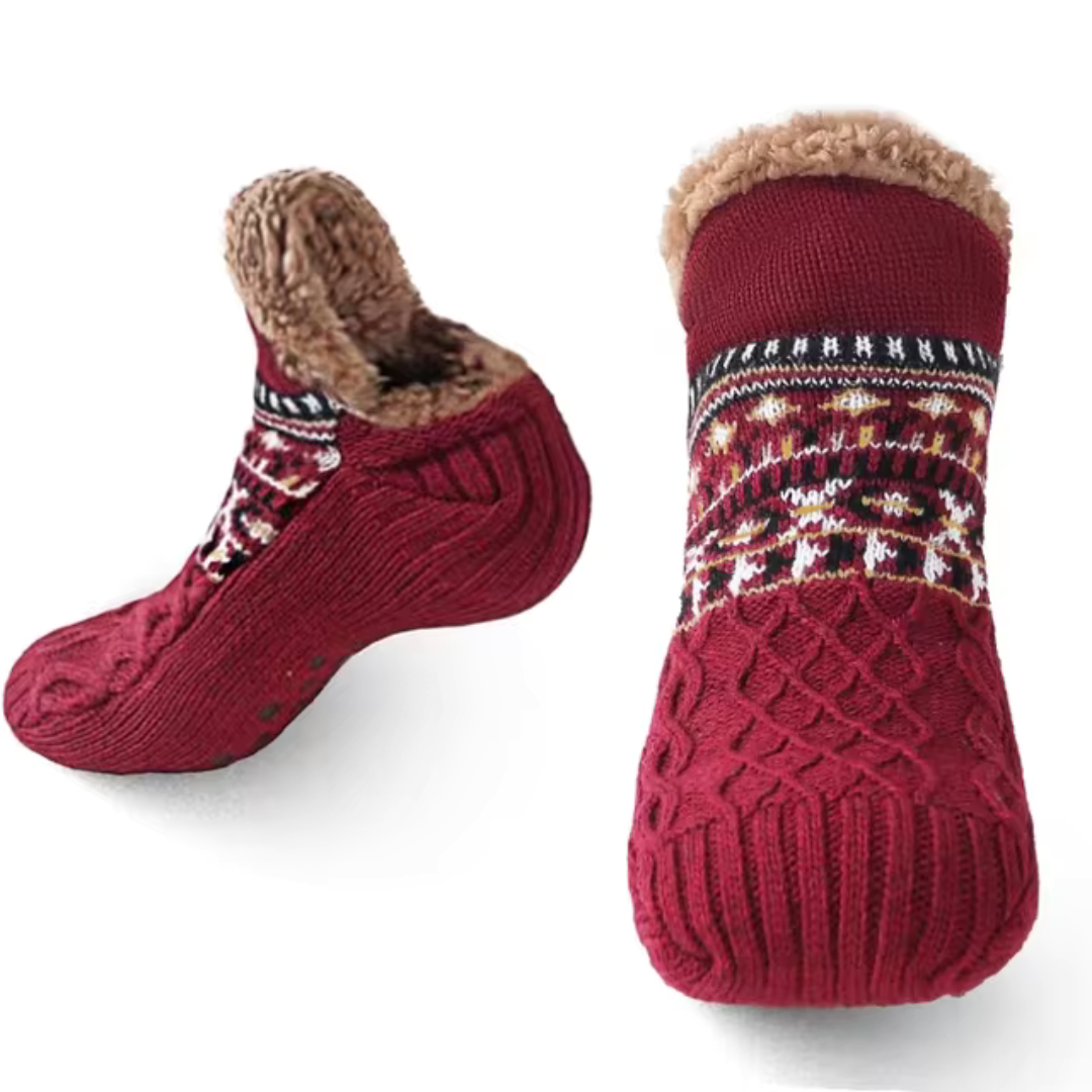 Flauschige Fleece Wärmesocken für Zuhause | Extra warm & rutschfest universal