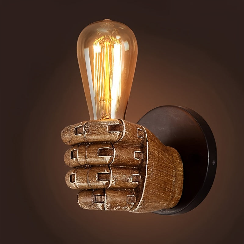 Wandleuchte Hand Design – Resin E27 Fassung – Industrial Wandlampe
