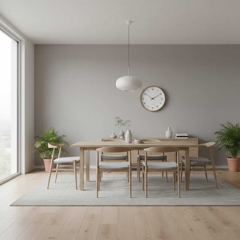 Wanduhr Holzrahmen – Große Zahlen – Für Wohnzimmer & Büro