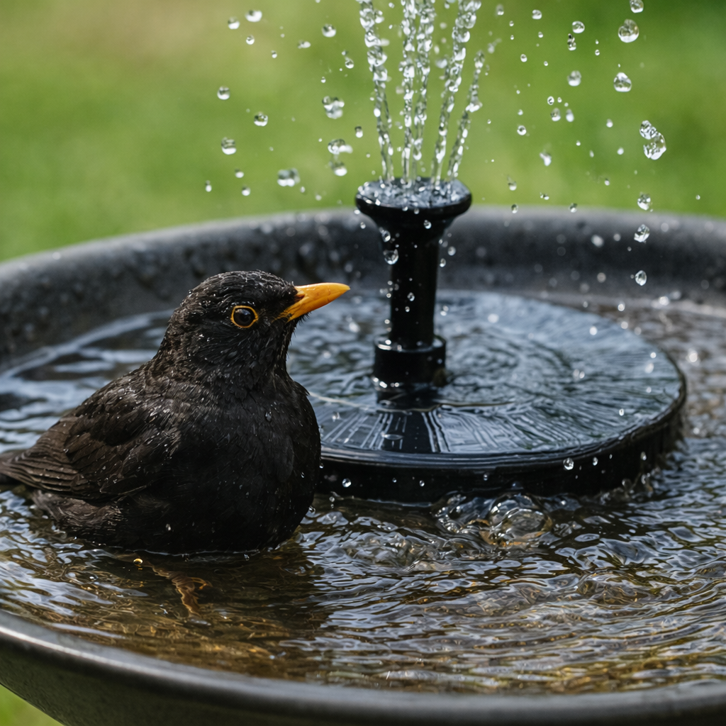 Solar Gartenbrunnen Fontäne – Solarbetrieb – Outdoor Wasserspiel
