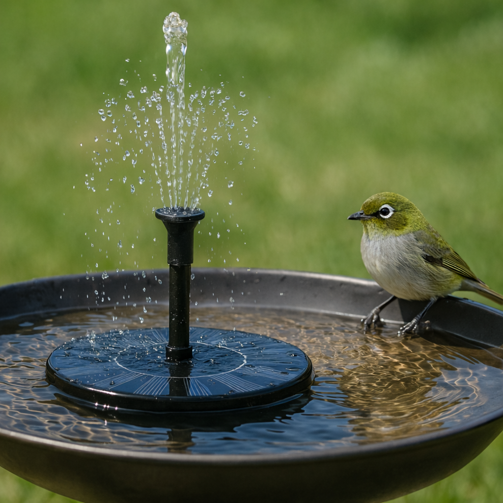 Solar Gartenbrunnen Fontäne – Solarbetrieb – Outdoor Wasserspiel