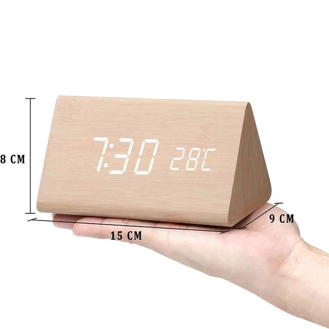 LED Wecker Holzoptik – Temperaturanzeige – Für Schlafzimmer & Büro