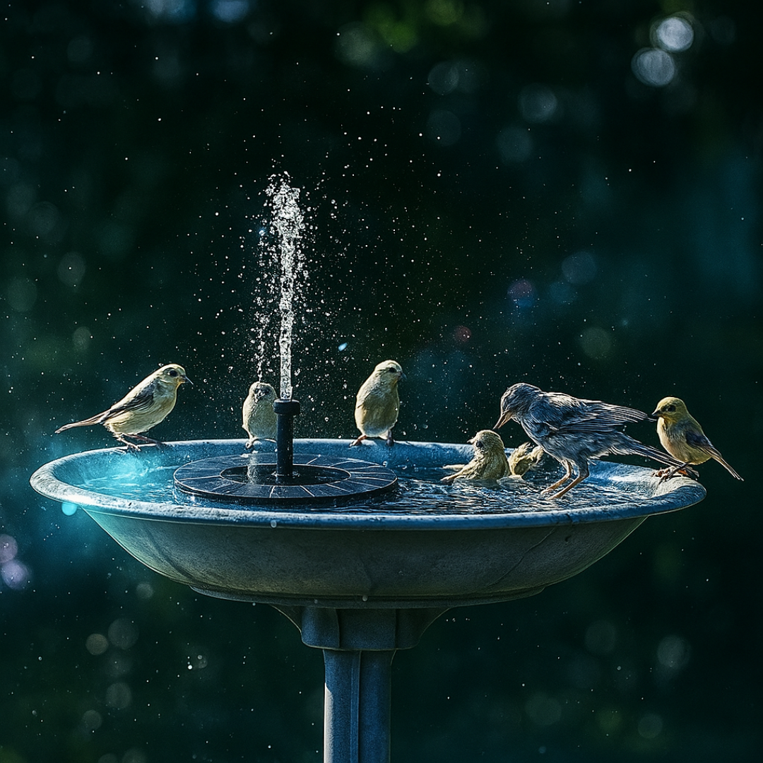 Solar Gartenbrunnen Fontäne – Solarbetrieb – Outdoor Wasserspiel