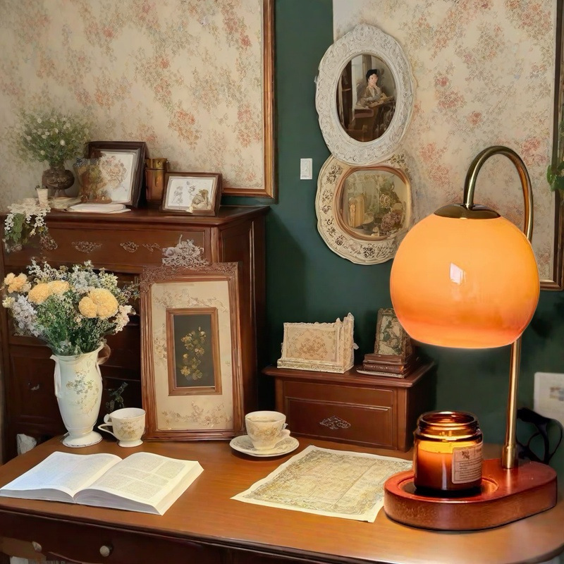 Kaarsenwarmer Lamp – Glazen kap – Tafelmodel voor woonkamers
