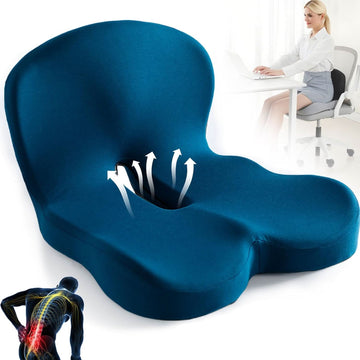 Ergonomisches Sitzkissen – Memory Foam – rutschfest – für Rückenstütze