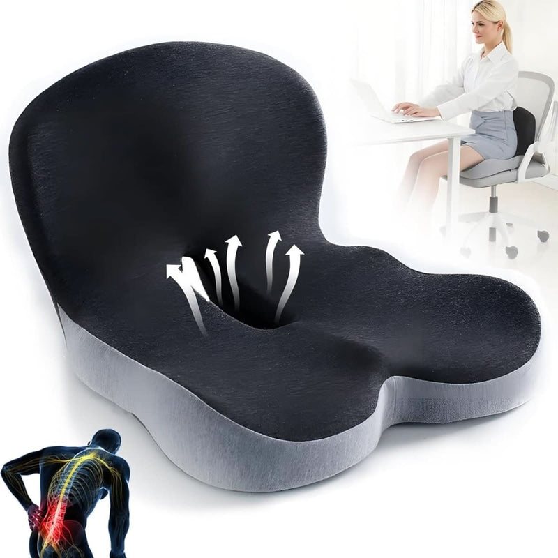Ergonomisches Sitzkissen – Memory Foam – rutschfest – für Rückenstütze