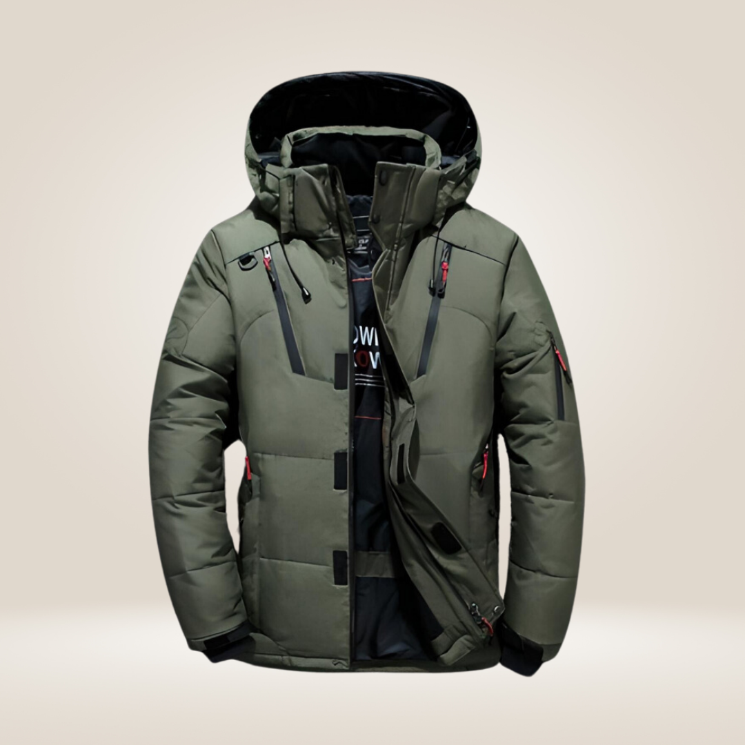 Wattierte Winterjacke – Mit Kapuze – Wasserdicht – Für Herren