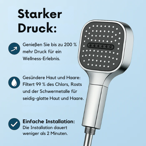Duschkopf – Hoher Wasserdruck – Einstellbare Strahlarten – Für das Badezimmer