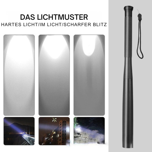 Aluminium Hammer – LED-Taschenlampe – rutschfester Griff – für Notfälle