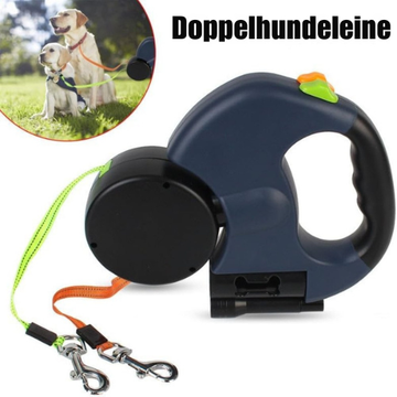 Doppelleine für Hunde – verstellbar – anti-verwickelnd – für zwei Hunde
