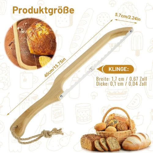 Brotmesser – mit Holzgriff – gezahnte Klinge – für gleichmäßige Scheiben