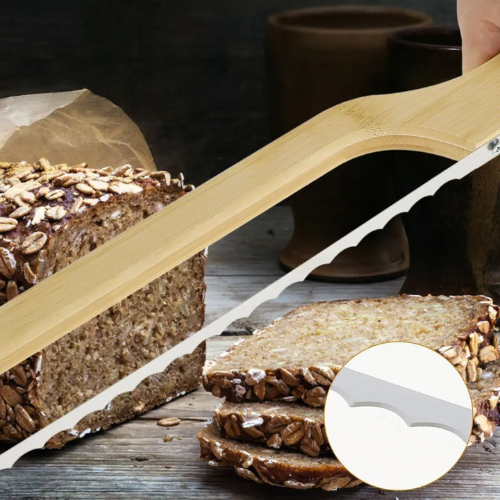 Brotmesser – mit Holzgriff – gezahnte Klinge – für gleichmäßige Scheiben