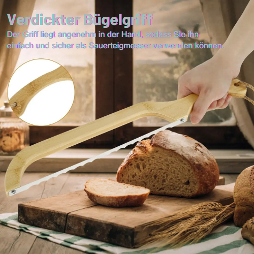 Brotmesser – mit Holzgriff – gezahnte Klinge – für gleichmäßige Scheiben