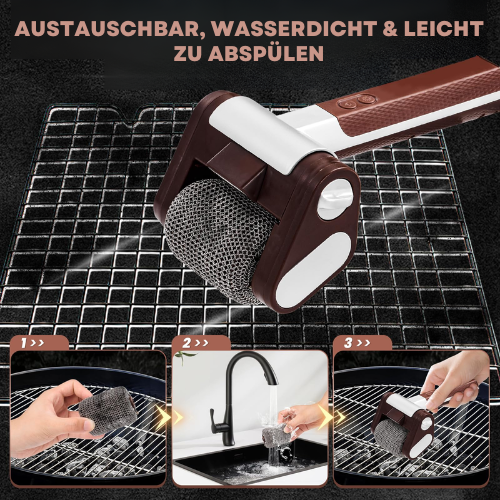 Elektrische Grillbürste mit LED – Edelstahlbürsten – Für Schnelles und Effizientes Grillen Reinigen