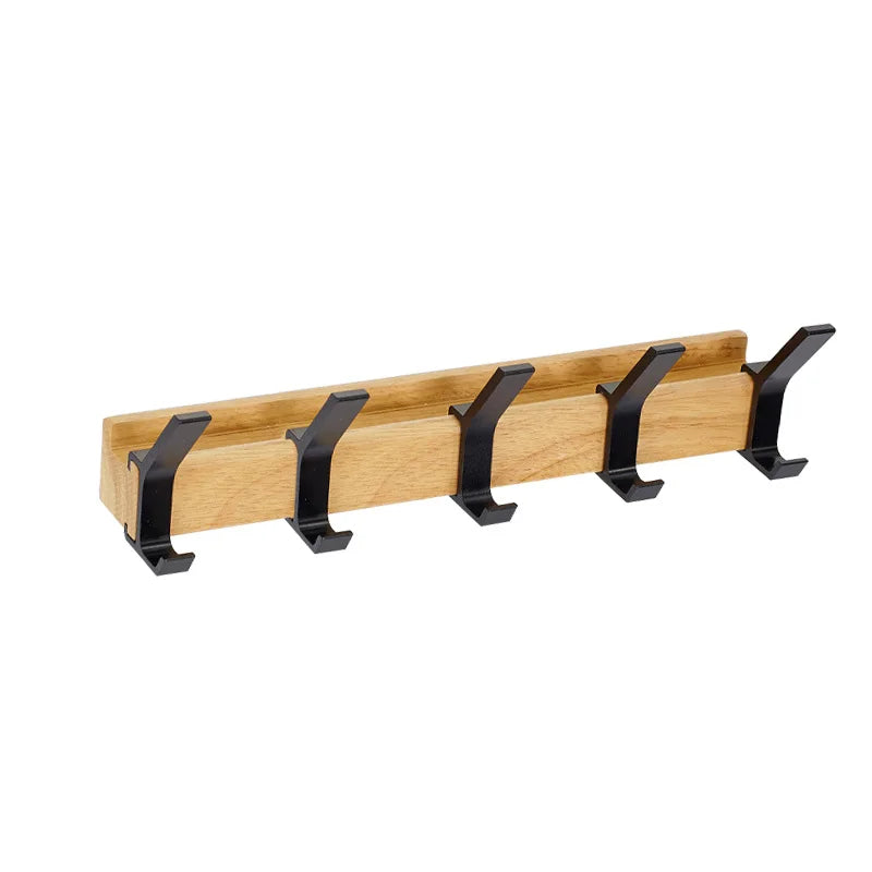 Wandgarderobe Holz – Metall Haken – Verstellbar für Flur