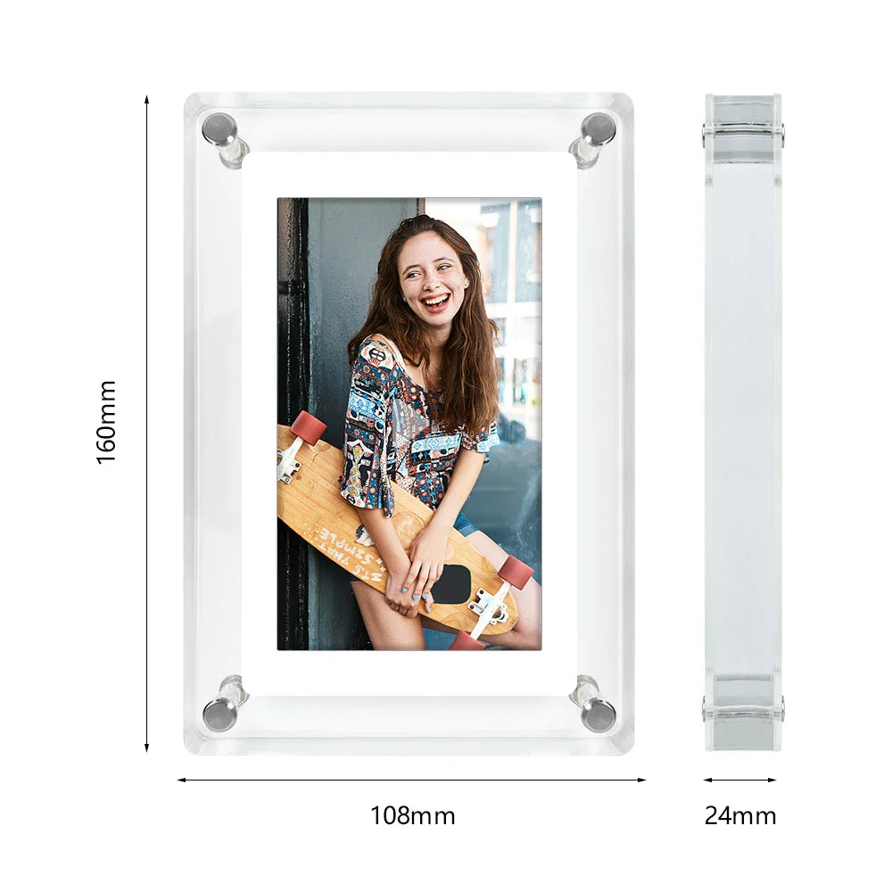 Digitale fotolijst acryl – IPS-display – draagbare accu