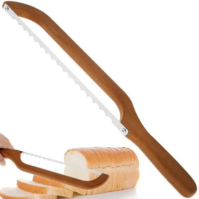 Brotmesser – mit Holzgriff – gezahnte Klinge – für gleichmäßige Scheiben